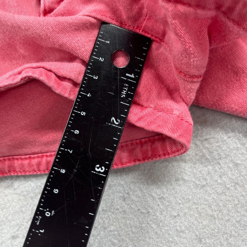 Hollister Chino Shorts Women 3 26 Pink Salmon Low Rise Stretch Casual Preppy Y2K - Picture 5 of 8